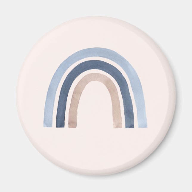 Blue and Peach Rainbow Boho Design Magnet (Vorne)