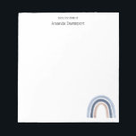 Blue and Peach Rainbow Boho Design Notizblock<br><div class="desc">Ein Notizblock mit einem niedlichen und skurrilen Regenbogen. Blau und pfirsichfarben.</div>