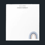 Blue and Peach Rainbow Boho Design Notizblock<br><div class="desc">Ein Notizblock mit einem niedlichen und skurrilen Regenbogen. Blau und pfirsichfarben.</div>