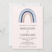 Blue and Peach Rainbow Boho Design Wedding