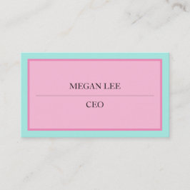 Blue and Pink Business Card Visitenkarte