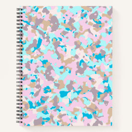 Blue and Pink Camouflage Spirale Notebook Notizbuch