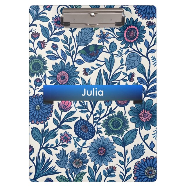 Blue and Pink Delight Klemmbrett (Vorderseite)