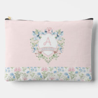 Blue and Pink Grandmillennial Ribbon Wappen Baby