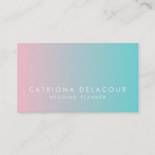 Blue and Pink Ombre Gradient Business Card Visitenkarte