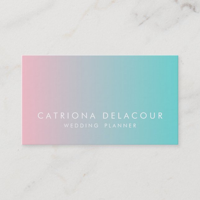 Blue and Pink Ombre Gradient Business Card Visitenkarte (Vorderseite)