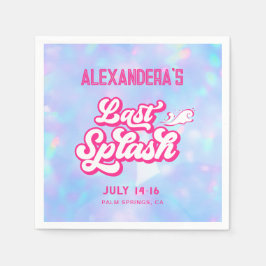 Blue and Pink Pool Party Bachelorette Serviette