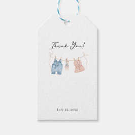 Blue and Pink Watercolor Gender Reveal Favor Tags Geschenkanhänger