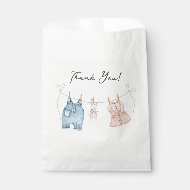 Blue and Pink Watercolor Gender Reveal  Geschenktütchen (Vorderseite)