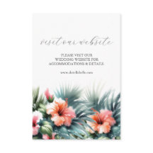 Blue and Pink Wedding Website Beipackkarte