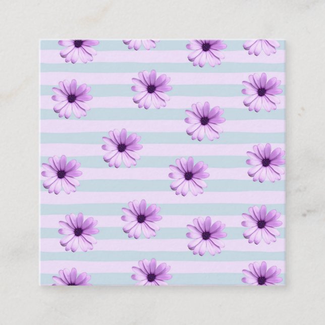 blue and purple striped daisy pattern telefonnummerkarte (Vorderseite)