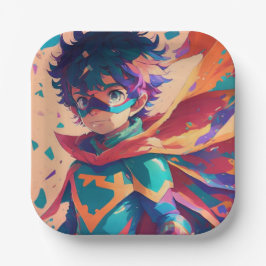 Blue and Red Anime Superhero Boy Pappteller