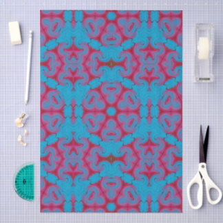 Blue and Red Boho Seidenpapier