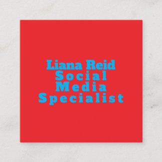 Blue and Red Business Card Quadratische Visitenkarte