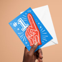 Blue and Red Foam Finger Number 1 Vater Vatertag