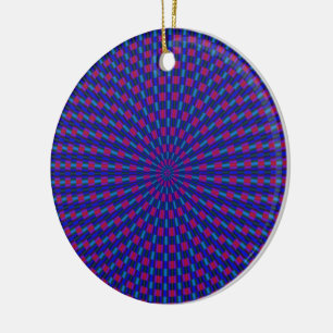 Blue and Red Geometric Circles Ornament