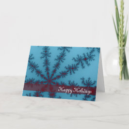 Blue and Red Snowflake Happy Holidays Card Feiertagskarte