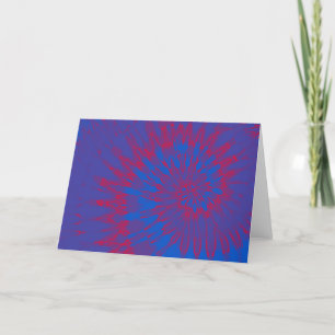 Blue and Red Spiral Gefärbte Krawatte Note Card Dankeskarte