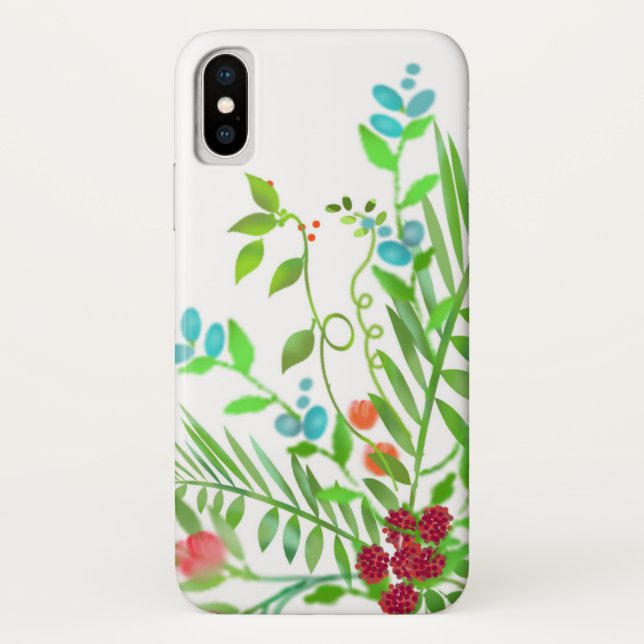 Blue and Red Wildblume Bouquet iPhone / iPad Gehäu Case-Mate iPhone Hülle (Rückseite)