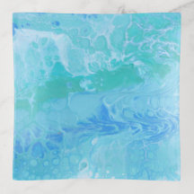 Blue and Sea Green Flow Art