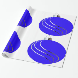 Blue and Silver Christmas Tree Bulb Wrapping Paper Geschenkpapier