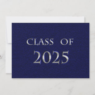 Blue and Silver Class of 2025 Card Einladung