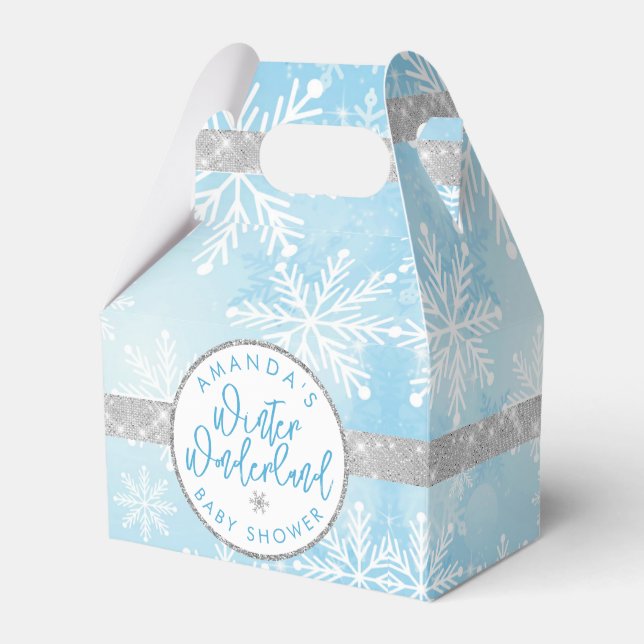 Blue and Silver Snowflake Fevor Box Geschenkschachtel (Vorderseite)