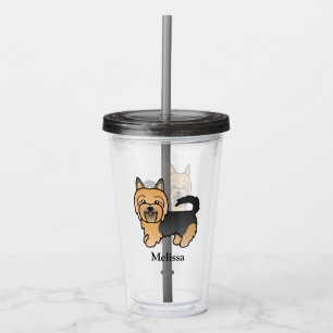 Blue and Tan Australian Terrier Dog & Name Acryltrinkbecher