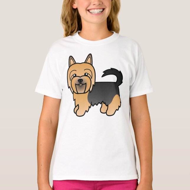 Blue and Tan Australian Terrier Niedlich Cartoon D T-Shirt (Vorderseite)