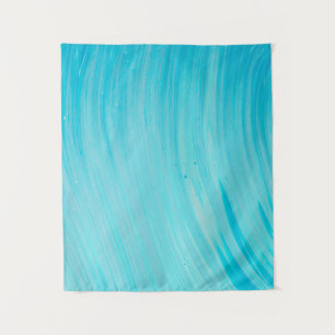 Blue and white abstract painting wandteppich