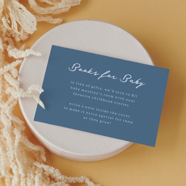 Blue and White Books for Baby Showroom Begleitkarte (Blue Books for Baby enclosure card. Made to coordinate the Nautical Sailboat Baby Shower collection.)