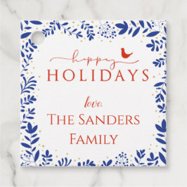 Blue and White Chinoiserie , Bird Gift Tag Geschenkanhänger