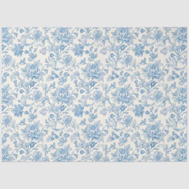 Blue and White Chinoiserie Decoupage Pattern Seidenpapier (Vorderseite)