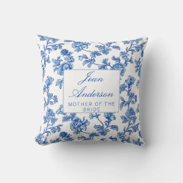 Blue and White Chinoiserie Mutter der Braut Kissen