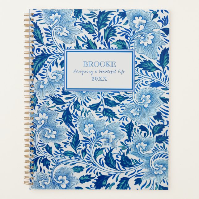 Blue and White Chinoiserie Planner Planer (Vorderseite)