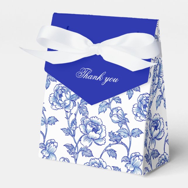 Blue and White Chinoiserie Vielen Dank Geschenkschachtel (Vorderseite)