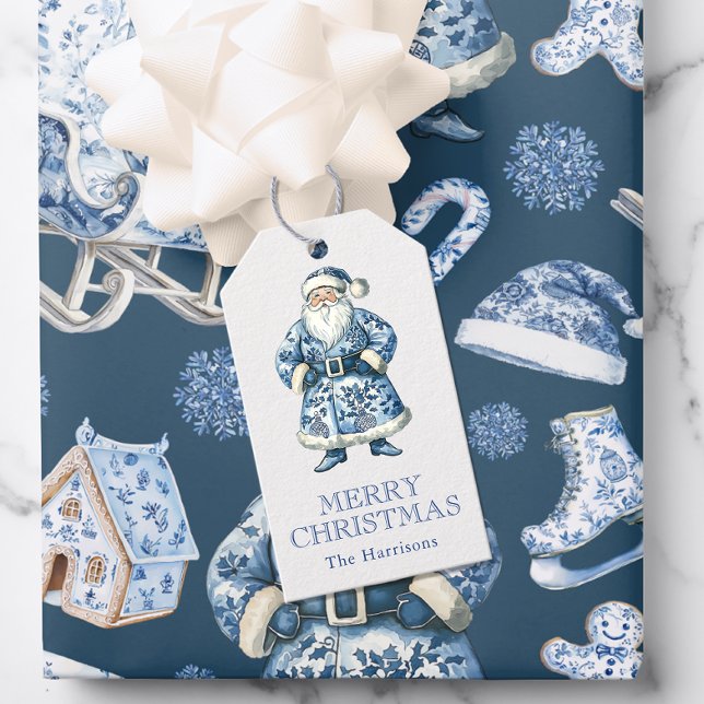 Blue and White Chinoiserie Weihnachten Geschenkanhänger (Von Creator hochgeladen)