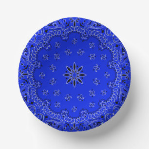 Blue and White Cowboy Bandana Pappteller