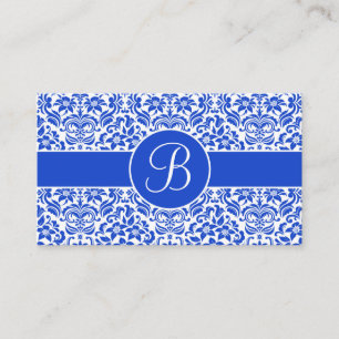 Blue and White Damask Wedding Gift Registry Cards Begleitkarte