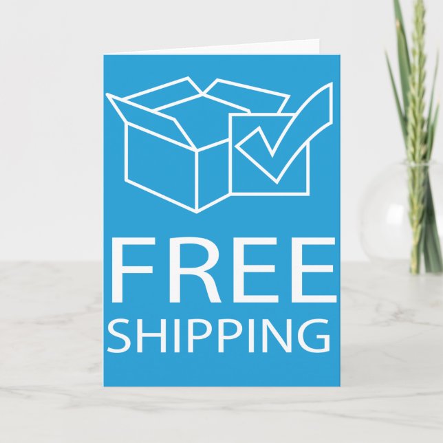 Blue and White Free Shipping Icon Karte (Vorderseite)