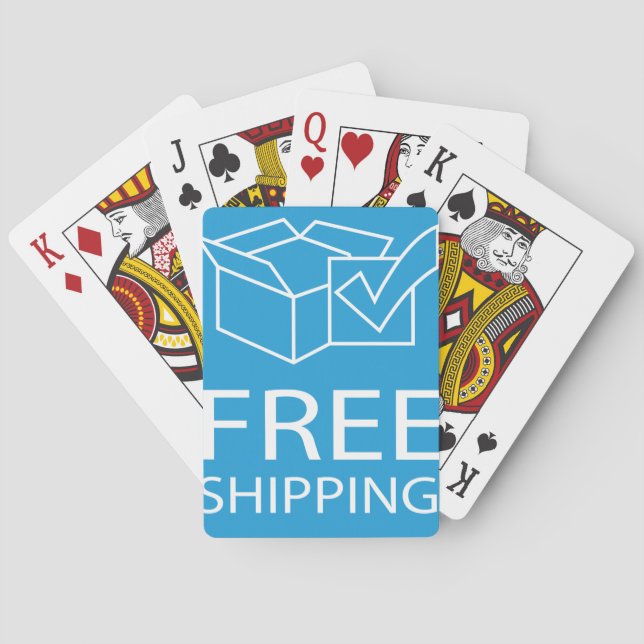Blue and White Free Shipping Icon Spielkarten (Rückseite)