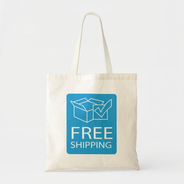 Blue and White Free Shipping Icon Tragetasche (Vorne)