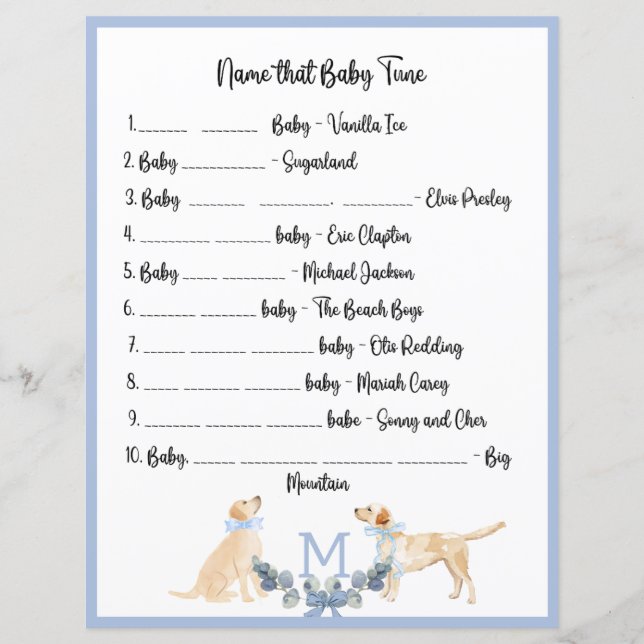 Blue and White Gingham Baby Showspiel (Vorderseite)