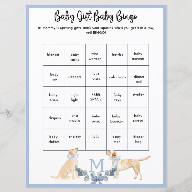 Blue and White Gingham Baby Showspiel (Vorderseite)