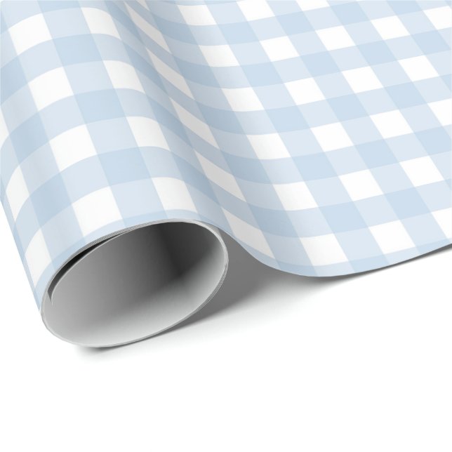 Blue and White Gingham Geschenkpapier (Rolleneckpunkt)