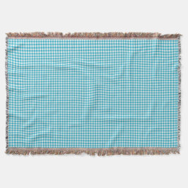 Blue and white gingham patterned blanket  decke