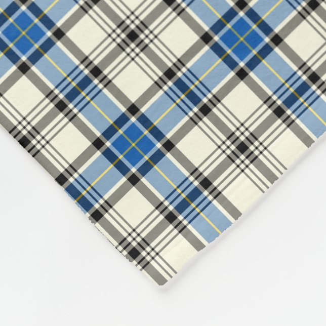 Blue and White Hannay Clan Tartan Fleecedecke (Ecke)
