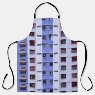 Blue and white high-rise building schürze