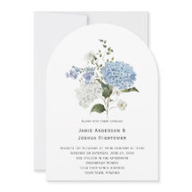 Blue and White Hydrangea White Rose Wedding