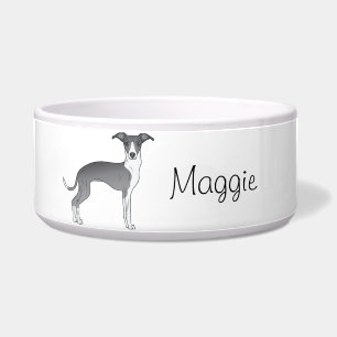 Blue And White Italian Greyhound With Custom Name Napf